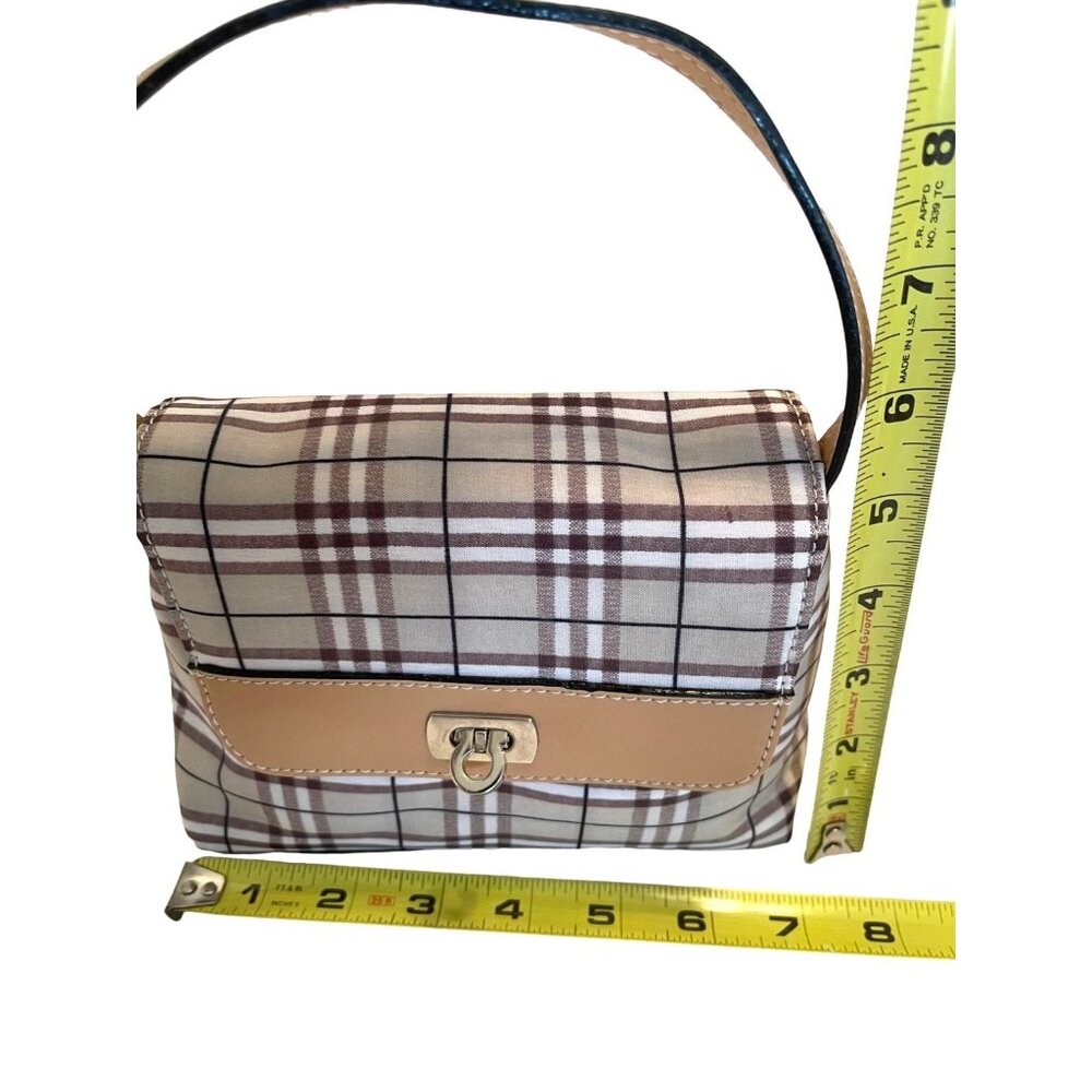 Crossbody Purse Shoulder Strap Adjustable Brown Plaid Satchel Organizer Handbag - Picture 12 of 12